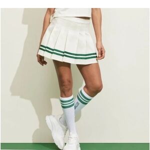 Prince pickleball skirt cream and green striped Size Medium